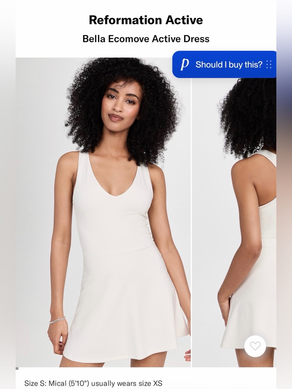 Reformation Bella Ecomove Active Dress — XS